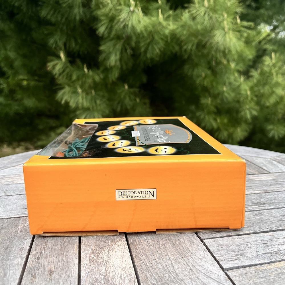 Vintage Restoration Hardware Halloween String Lights 60 Orange Jack-o-Lanterns - Picture 7 of 8